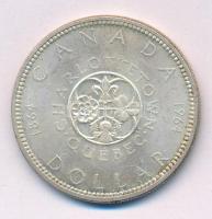 Kanada 1964. 1$ Ag "II. Erzsébet / Charlottetown" T:XF Canada 1964. 1 Dollar Ag "Elizabeth II / Québec - Charlottetown, Confederation Conferences" C:XF Krause KM#58