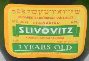 cca 1970/80 Zwack Slivovitz kóser szilvapálinka, 0,75l, bontatlan