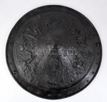 Reneszánsz pajzs öntött rezin másolata, d: 53 cm