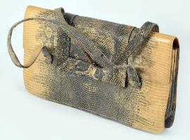 Vintage kígyóbőr táska, 17x30 cm