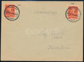 Székelyudvarhely 1945 Futott levél 2 db bélyeggel / Cover with 2 stamps
Signed: Bodor