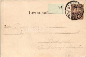 1900 Budapest II. Hűvösvölgy, villamos vasút végállomás, Balázs vendéglője. Divald Károly 307. (Rb)