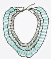 Vintage türkiz színű nyaklánc, h: 45 cm