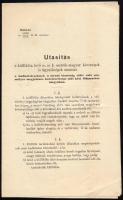 1874 Utasítás a külföldön lévő cs. és k. osztrák-magyar követségek és ügynökségek számára a hadköteleseknek a sorozó bizottság előtt való személyes megjelenés kötelezettsége alól kért fölmentése tárgyában