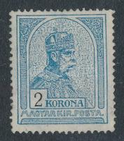 1908 Turul 2K eredeti gumival, minimális falcnyommal. Ritka vízjelű darab, nagyon jó minőségben! (70...