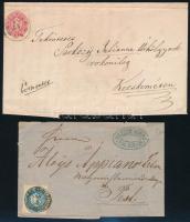 1864 2 db levél, egyik 5kr a másik 10kr bérmentesítéssel / 2 covers
