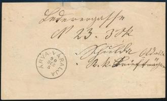 1890 Tértivevény 5kr párral, luxus kiállítási darab! / Retour receipt with 5kr pair "ÁRVA-VÁRAL...