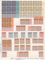 1915 Hadisegély (II.) 141 db bélyeg (16 klf) A/4 berakólap 2 oldalán (68.300)