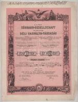 Osztrák-Magyar Monarchia / Bécs 1883. "Cs. Kir. Szab. Déli Vaspálya-Társaság" 5 részvénye ...
