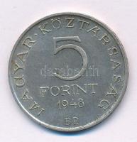 1948. 5Ft Ag "Petőfi" T:AU patina Adamo EM1