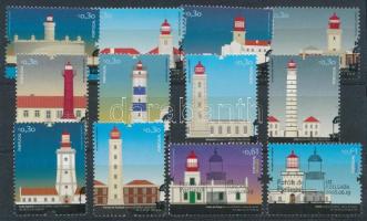 Portugália 12 db klf 2000 utáni Világítótornyot ábrázoló bélyeg, stecklapon