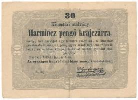 1849. 30kr "Kossuth bankó" T:F Adamo G103