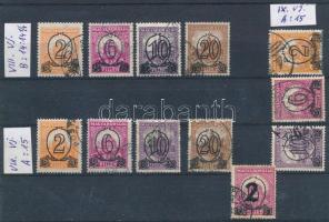 1931 Kisegítő bélyegek (I.) A, B, IX. vízjellel 4 klf kiadás (41.900)