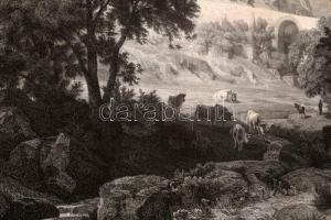 ca 1840 Német táj. nagy méretű litográfia. 70x55 cm / German landscape large engraving