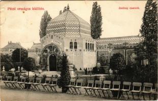 1907 Pécs, Pécsi Országos Kiállítás, Zsolnay gyárak csarnoka + So. Stpl. (EB)