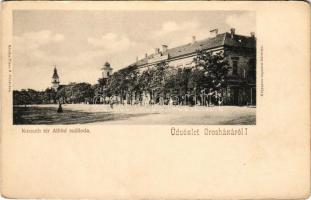 Orosháza, Kossuth tér, Alföld szálloda. Pless N. kiadása, Keresztes amateur felvétele (EK)