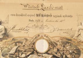 1874 Buda, "A Rudolf Koronaherczeg Ő Felsége fővédnöksége alatt álló Budai Ének és Zene Akadémi...