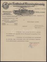 1942 Bp., Győri Textilművek Részvénytársaság fejléces levélpapírjára írt levél, rajta a gyár képe
