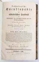 Prechtl, Joh.Jos.: Technologische Encyklopädie oder alphabetisches Handbuch der Technologie, der technischen Chemie und des Maschinenwesens. Zum Gebrauche für Kameralisten, Ökonomen, Künstler, Fabrikanten und Gewerbetreibende jeder Art. 4. Band: Dampfschiffl - Edelsteine. Stuttgart, J.G. Cotta'schen Buchhandlung, 1833. Kihajtható rézmetszetű tábla mellékletekkel. Aranyozott félbőr kötésben.