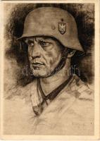 1938 Egy katona arcképe / Soldaten Kopf / WWII German military, NSDAP Nazi propaganda, soldier s: Wi...