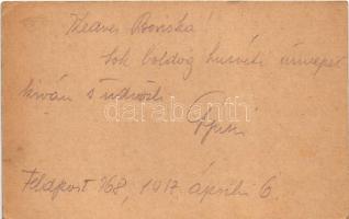 1917 Cs. és kir. 26-os tábori vadász zászlóalj tábori levelezőlap / WWI Austro-Hungarian K.u.k. mili...