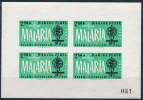 1962 Malária vágott kisív (7.000)