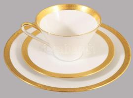 cca 1950 Hohenberg 6 személyes reggeliző készlet, csésze alátéttel és desszertes tányér. Jelzett, hi...