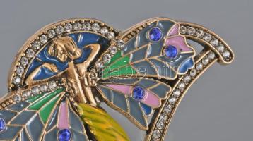 Szecessziós stílusú bross, 5x6 cm