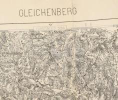 1925 Gleichenberg és környékének katonai térképe, 1:75 000, kiadja: M. Kir. Állami Térképészet, 46×6...