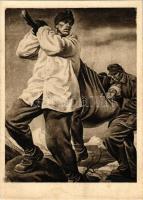 1938 Második világháborús német katonai művészlap / WWII German military art postcard (non PC) + So....