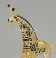 Iparművész üveg zsiráf, hibátlan, m: 7 cm