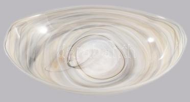 Iparművész krémesen színezett ovális kínáló, hibátlan, 34x22 cm