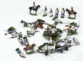 54 darabos ólomkatona gyűjtemény, kézzel festett szép állapotban / Zinnfiguren