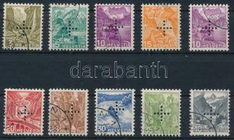 Svájc 1937 Hivatalos sor Mi 19-27 (Mi EUR 130,-)