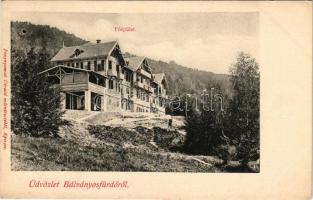 Bálványosfürdő, Baile Balvanyos (Torja, Turia); Főépület. Fénynyomat Divald műintézetéből / spa hote...