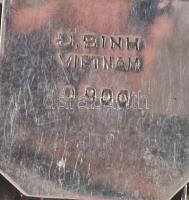 Ezüst (Ag) karkötő, biztonsági lánccal, jelzett, javításra szorul, h: 20 cm, 28,4 g