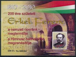 2010 200 éve született Erkel Ferenc emlékív (No 000384)