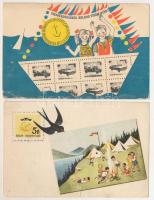 4 db MODERN magyar motívum képeslap: iskolai takarékbélyegek / 4 modern Hungarian stamp collection postcards
