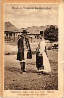 Alsóidecs, Idecs, Eidisch, Ideciu de Jos; Szász parasztpár Alsó-Idecsből. Kunstanstalt Jos. Drotleff...
