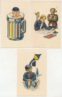 11db RÉGI használatlan studentika művészlap, saját papír tokban. A Soproni diákéletből XVII-XXXII. /...