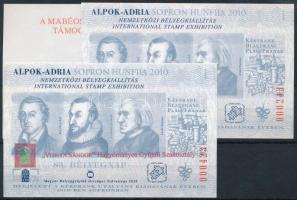 2010 2 db Alpok-Adria Sopron Hunfila kék vágott emlékív "A MABÉOSZ szakosztályainak támogatásáért" hátoldali felirattal + ,,Visnya Sándor" Hagyományos Gyűjtői Szakosztály felülnyomattal