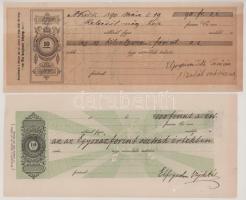 1889-1890. (4xklf) 10kr (2xklf) + 20kr + 30kr váltó kitöltve, okmánybélyegekkel, bélyegzéssel T:F-VG