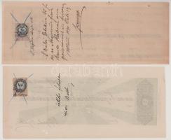 1889-1890. (4xklf) 10kr (2xklf) + 20kr + 30kr váltó kitöltve, okmánybélyegekkel, bélyegzéssel T:F-VG