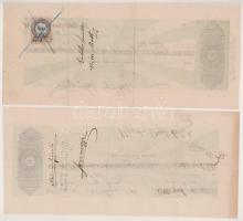 1889-1890. (4xklf) 10kr (2xklf) + 20kr + 30kr váltó kitöltve, okmánybélyegekkel, bélyegzéssel T:F-VG