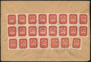 1946 (20. díjszabás) Levél Csehszlovákiába 23 db bélyeggel