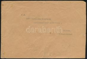 1946 (20. díjszabás) Levél Csehszlovákiába 23 db bélyeggel