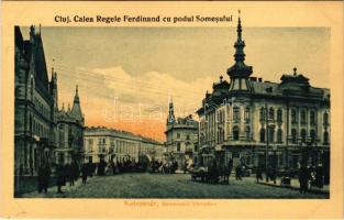 Kolozsvár, Cluj; Szamos híd környéke, Gergely János üzlete. Keszey Albert kiadása / Calea Regele Fer...