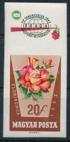 1962 Rózsák (I.) 20f vágott bélyeg felső emblémás ívszéllel