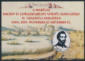 2011 A Mabéosz emlékív és levélzáróbélyeg gyűjtő szakosztály VI. országos kiállítása Pápa emlékív
