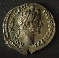 Római Birodalom 148-149 / Antoninus Pius / Róma / Denarius Ag (2,81g) T:XF,VF patina, rep. Roman Empire 148-149 / Antoninus Pius / Rome / Denarius Ag "ANTONINVS AVG PIVS P P TR P XII / COS IIII" Annona standing facing, head left, holding corn-ears over modius and anchor (2,81g) C:XF,VF patina, crack RIC III 175, Seaby RSC II 284